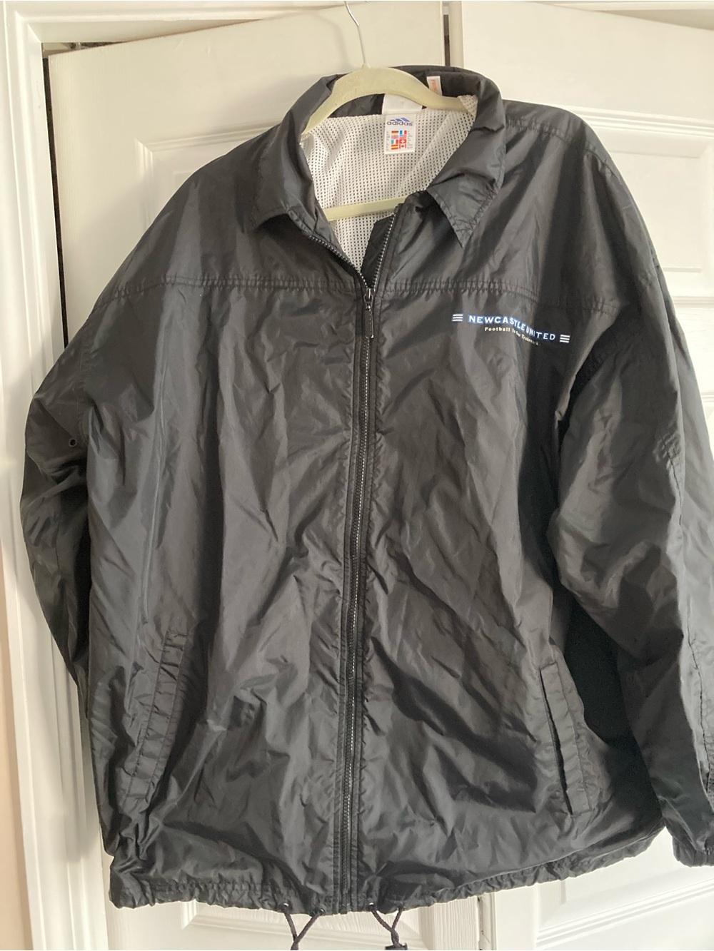 Vintage 90s Adidas Newcastle United Rain Jacket Windbreaker Football Is Our Trad